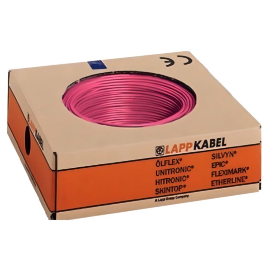 Ring a 100m. stuurstroomkabel H05V-K 1X0,75mm² PK roze