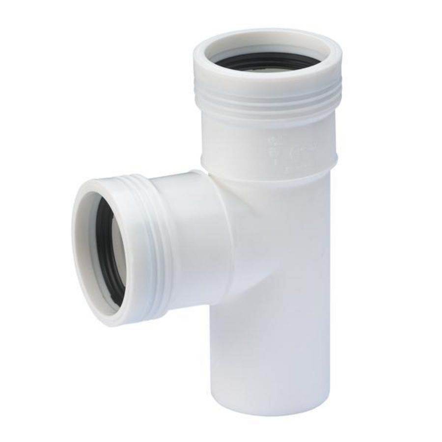 Wafix PP manchet T-stuk 88° 50mm wit 2x mof/spie
