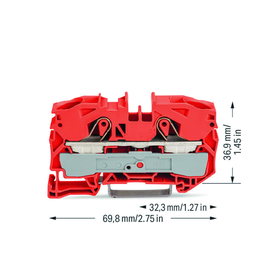 2-draads rijg 16mm² voor Ex e II-oranje VVE=20