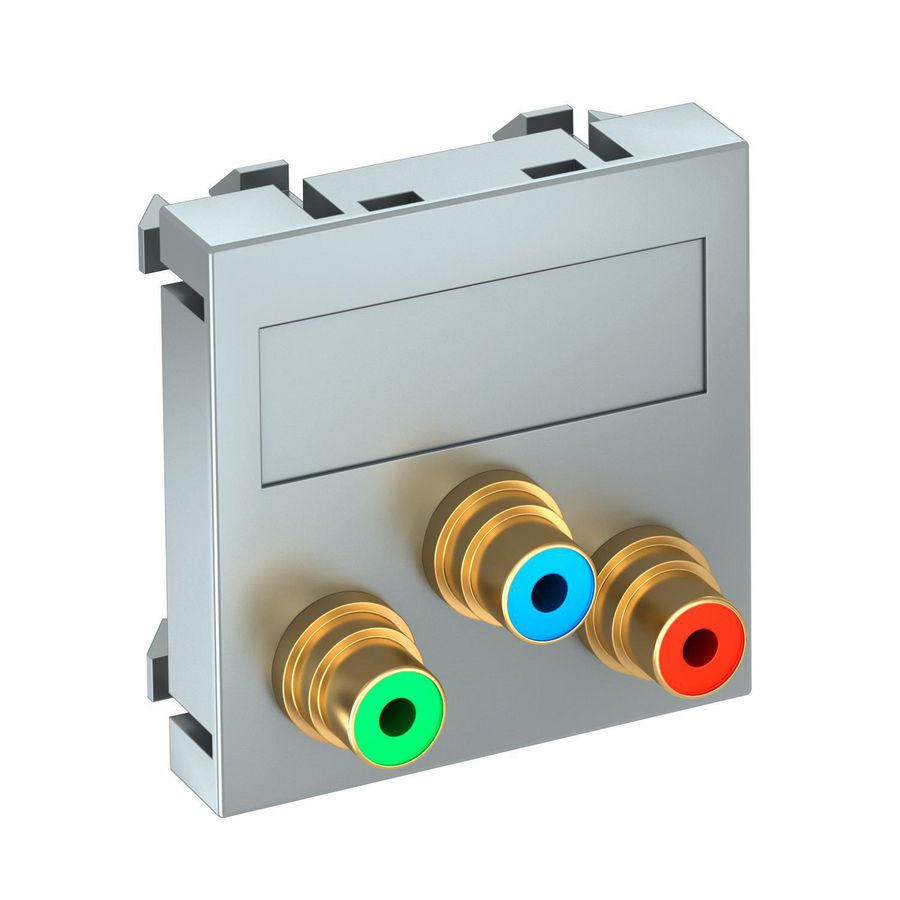 Draagplaat cinch 3x kopp. connect.-connect. 45x45mm 6105144
