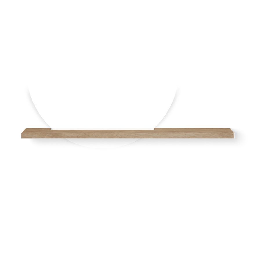 Wooden wandplank voor spiegel 1200mm asymmetrisch old grey