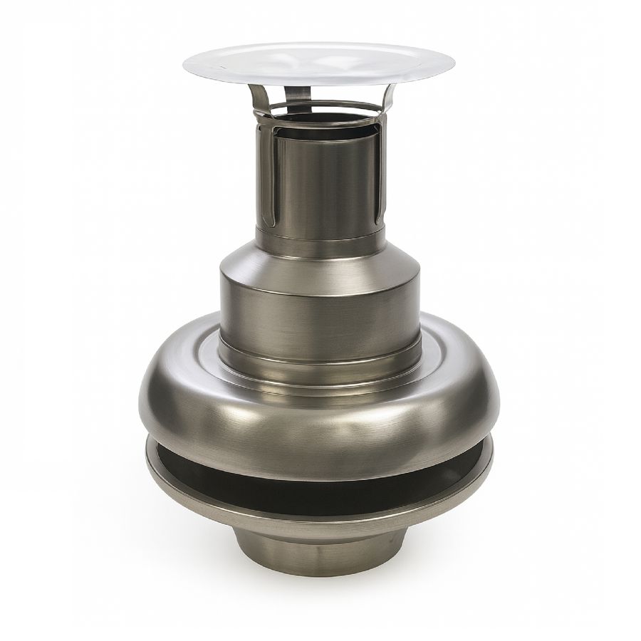 Schoorsteenafdekklep RVS D100mm