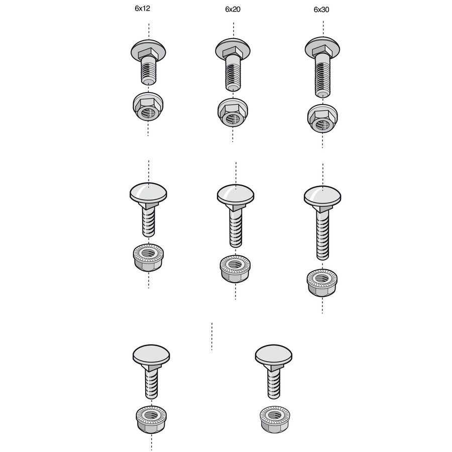 Doos a 10st. Slotbout+kraagm. BTRCC M6x20 Rvs316L C62 VVE=10