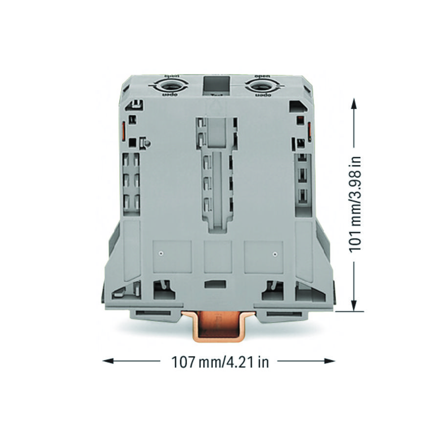 2-draads rijgklem 95mm² markeringsh. zijkant 285-195 VVE=5
