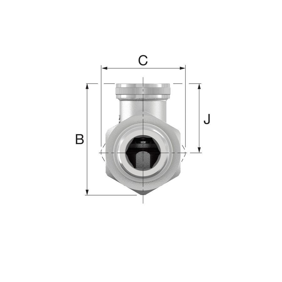 Voetventiel recht MF G1/2 Ni Simplex VVE=10
