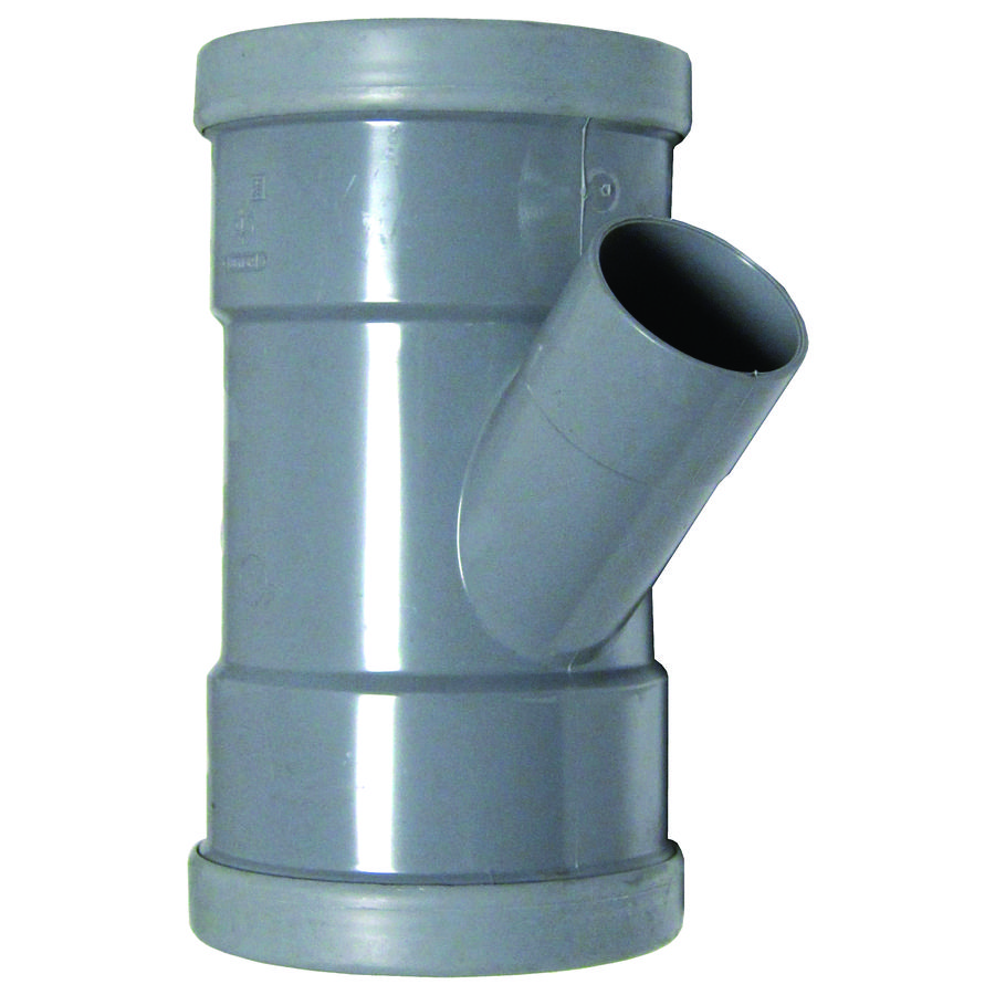 Wafix PVC manchet T-stuk 45° 110x75mm SN4 grijs 2x mof / 1x lijm