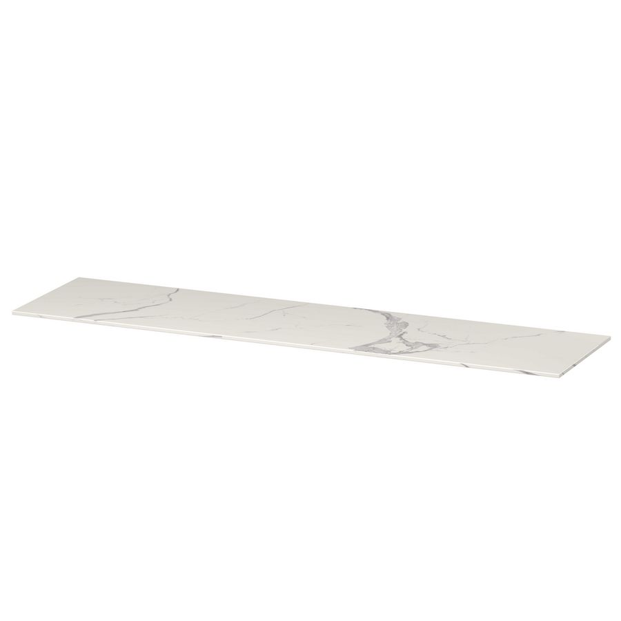 INK Afdkplt keram. slab zndr uitsp. Statuario glans 180x45
