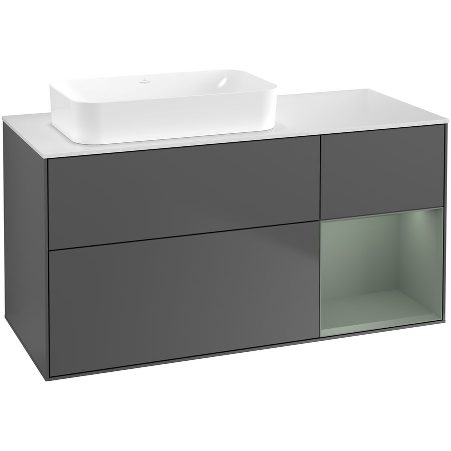 Wastafelonderkast Finion 1200x603x501mm Antr. Matt Lacquer G691GMGK