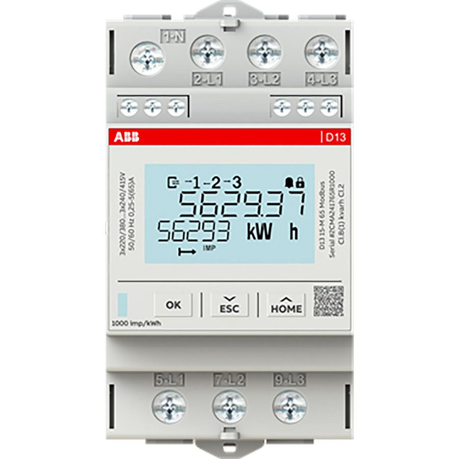 D13 15-M 65 Modbus, Energiemeter MID 3 fase direct 65 A