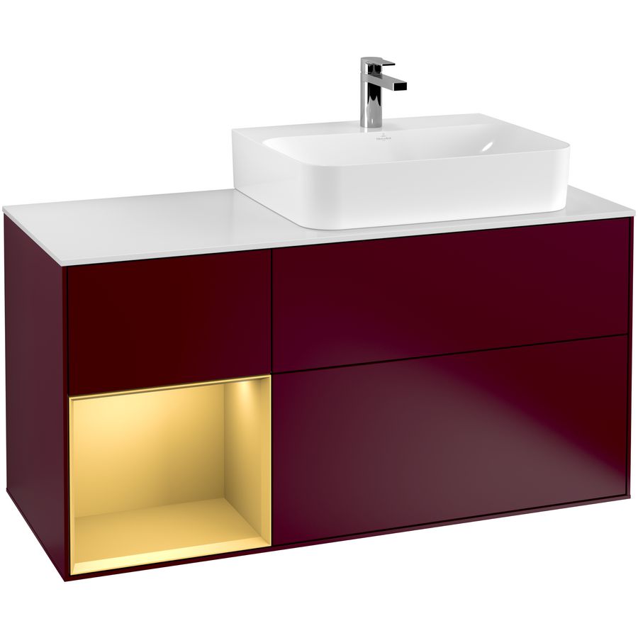 Wastafelonderkast Finion 1200x603x501mm Peony Matt Lacquer G141HFHB