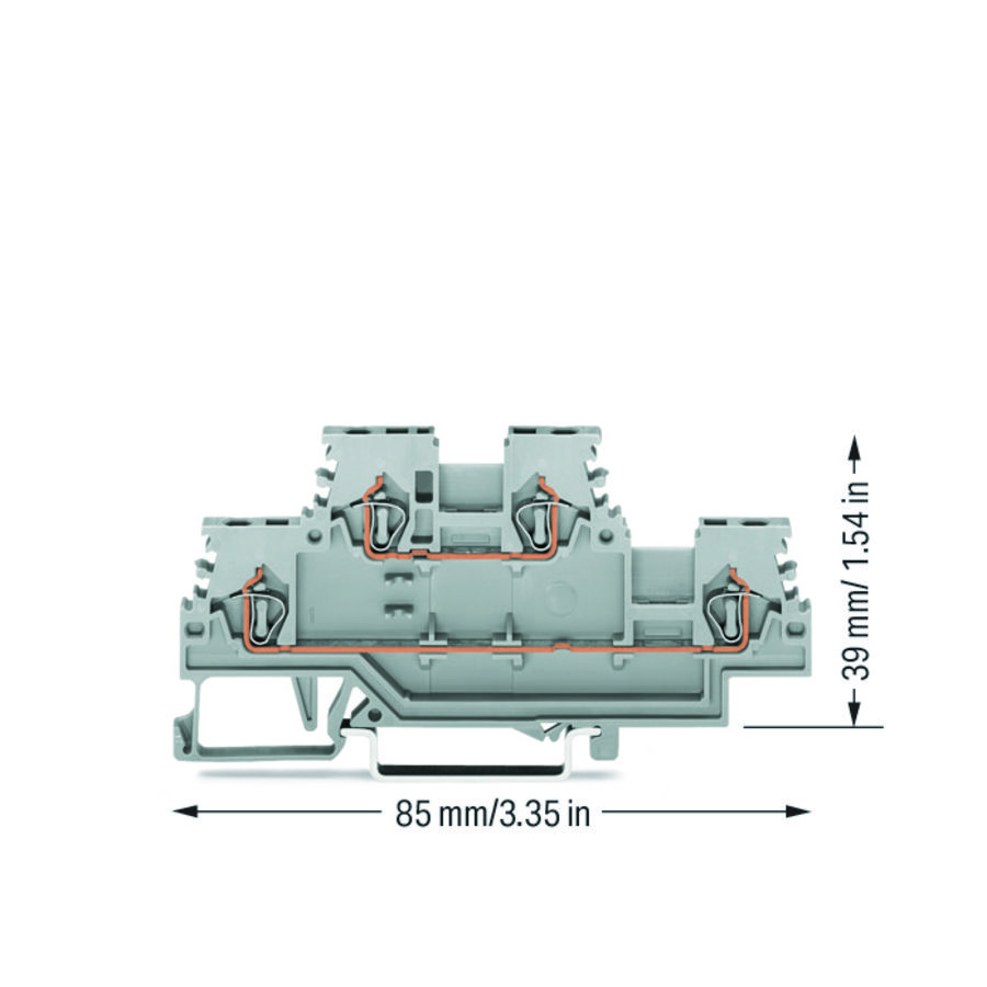 2-etageklem Rijg-/rijgklem L/L grijs 279-501 VVE=50