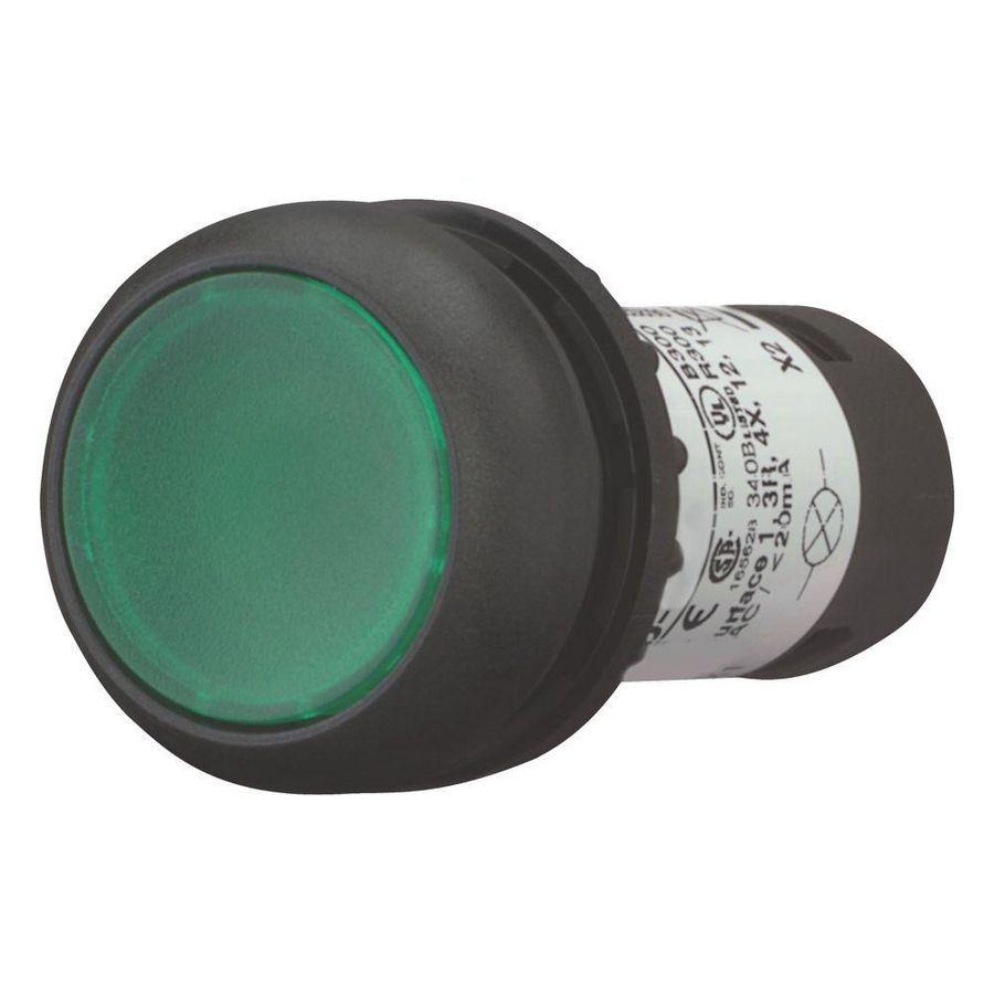 Signaaldrukknop compact vlak groen terugv. 1no/0nc 136634