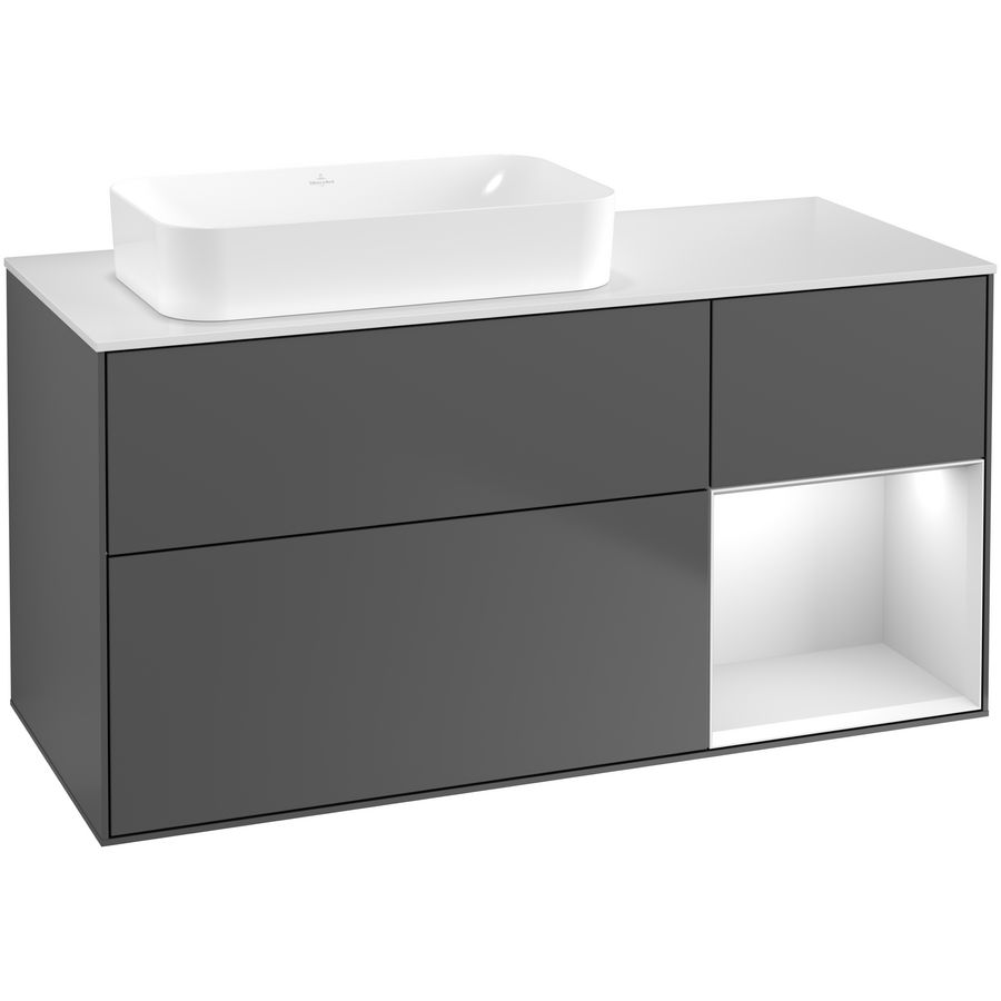Wastafelonderkast Finion 1200x603x501mm Antr. Matt Lacquer G691MTGK