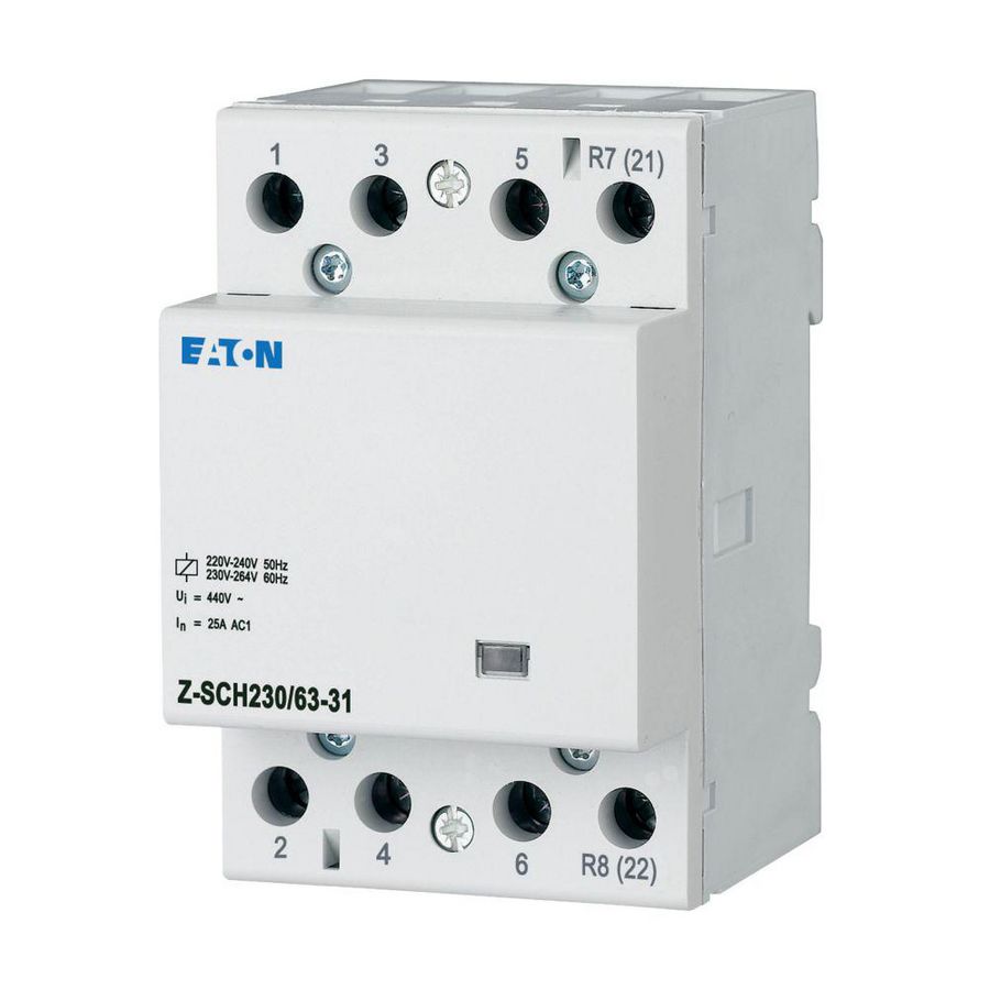 Installatierelais , 230V, 50Hz, 63A, 3NO+1NC, 3TE Eaton