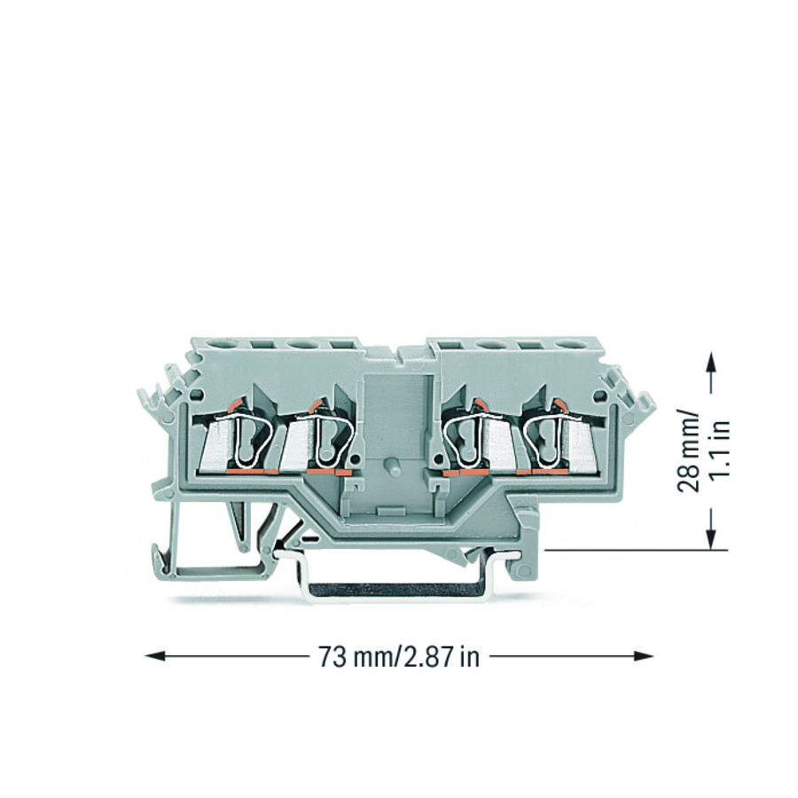 Dubbele rijgklem 2,5mm² markeringsh. zijkant 280-626 VVE=100
