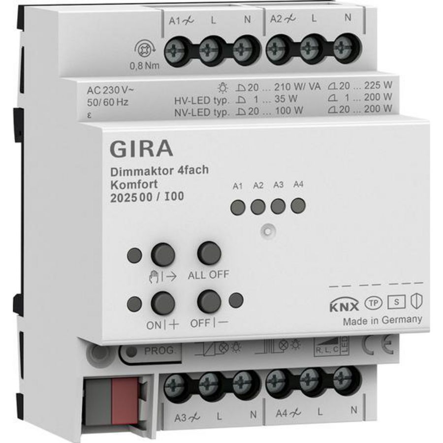 Dimactor 4-voudig DIN-rail Komfort KNX Secure