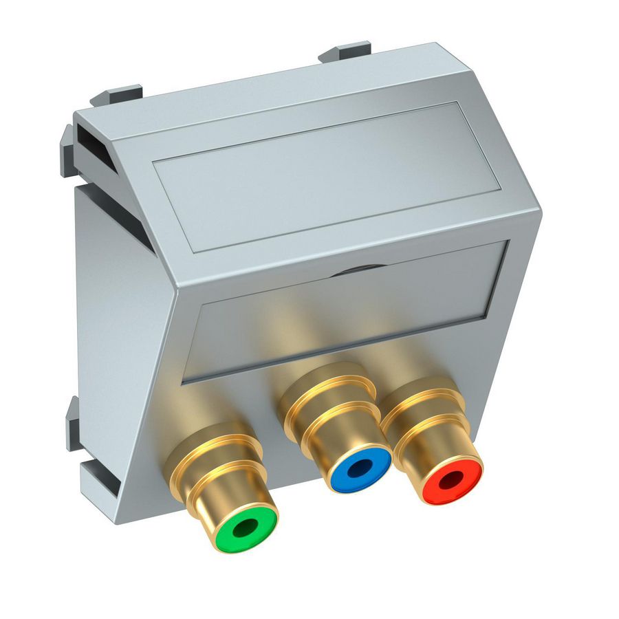 Draagplaat cinch 3x kopp. connect.-connect. 45x45mm 6105156