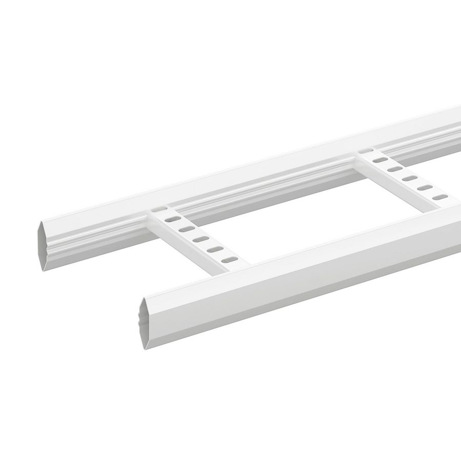 Lengte a 3m. Kabelladder gesl. zijprofiel 55x200mm zinkpox wit RAL9010