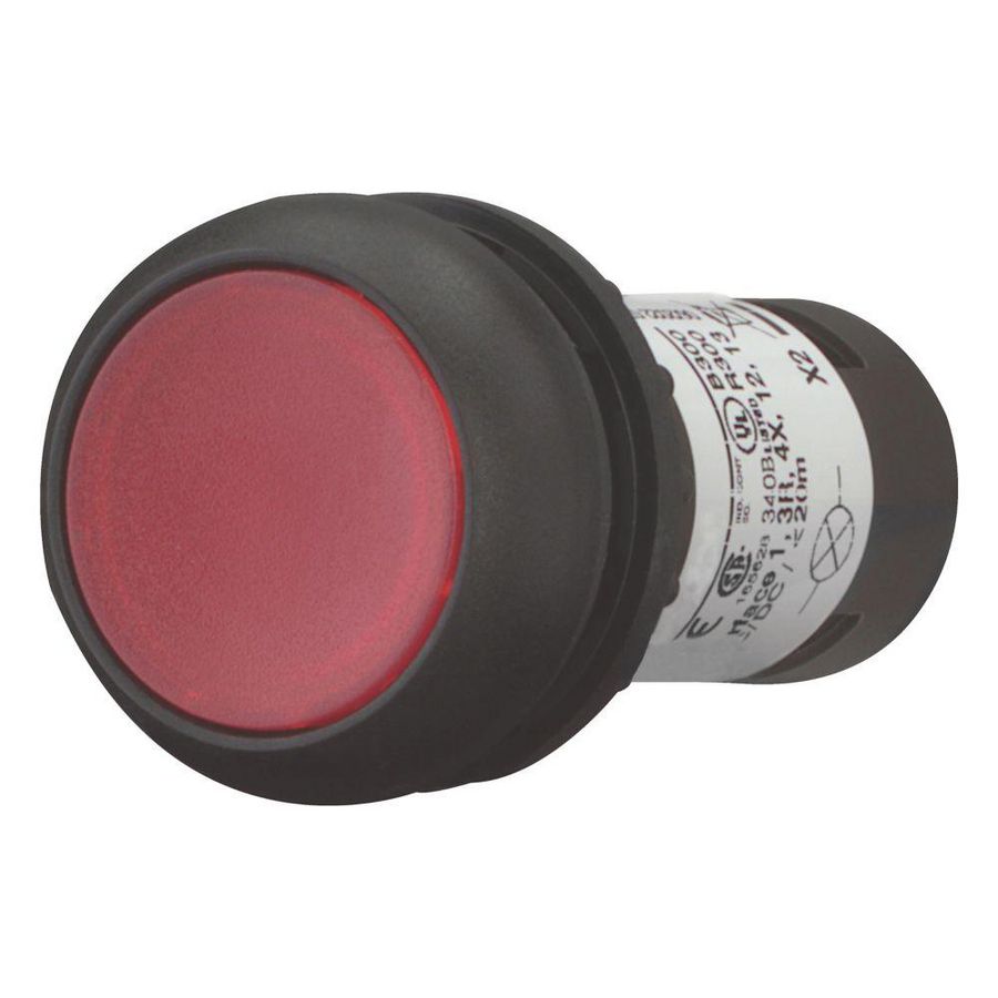 Signaaldrukknop compact vlak rood terugv. 0no/1nc 136636