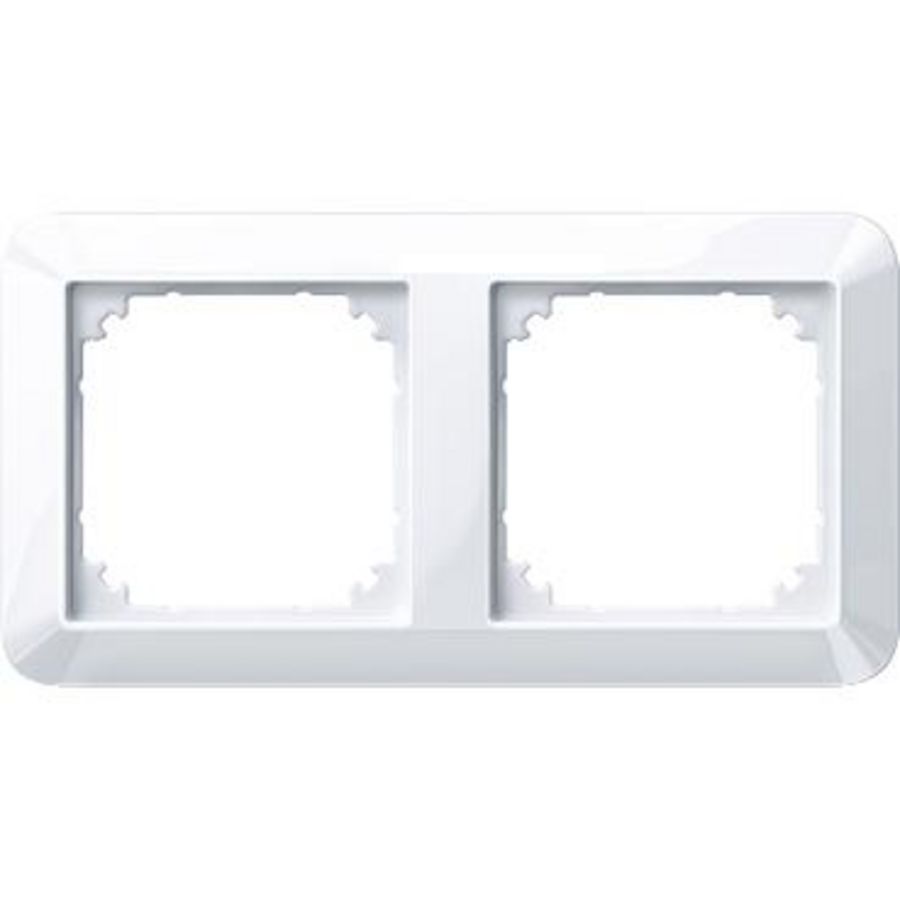 1-M frame 2-gang active Wit glossy