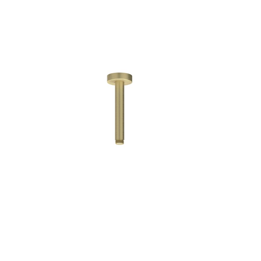 Plafondbuis / douchearm plafond 15cm 1/2" geborsteld mat goud