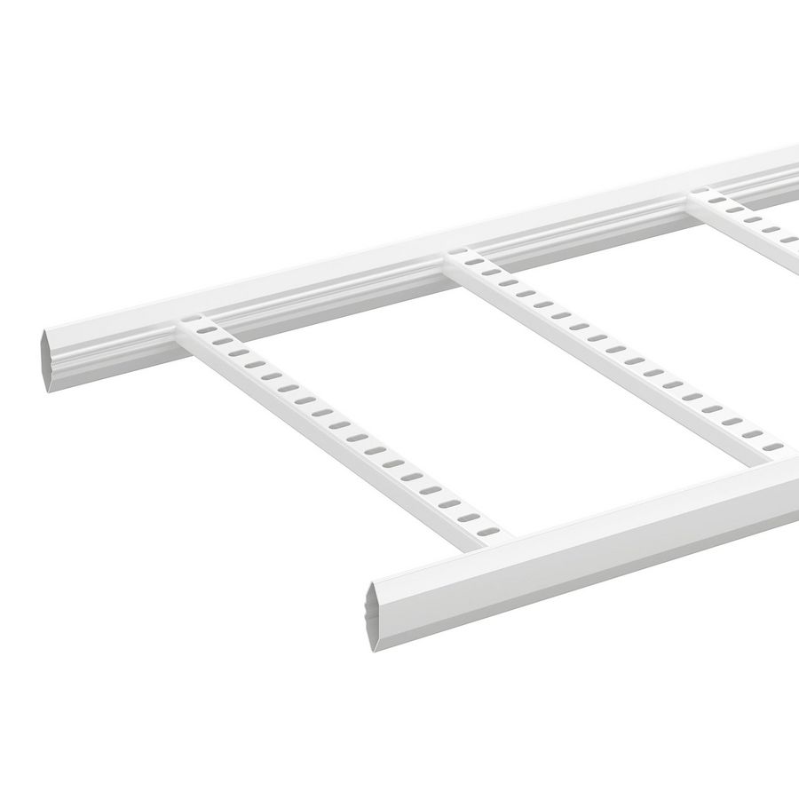 Lengte a 3m. Kabelladder gesl. zijprofiel 55x500mm zinkpox wit RAL9010