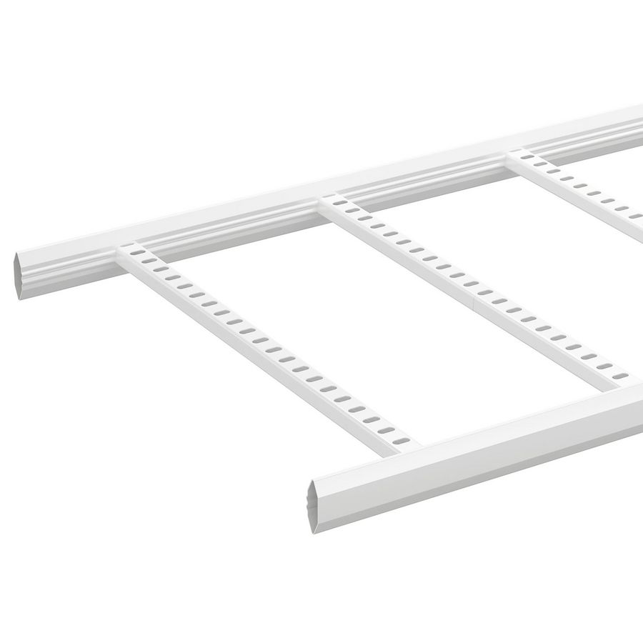 Lengte a 3m. Kabelladder gesl. zijprofiel 55x600mm zinkpox wit RAL9010