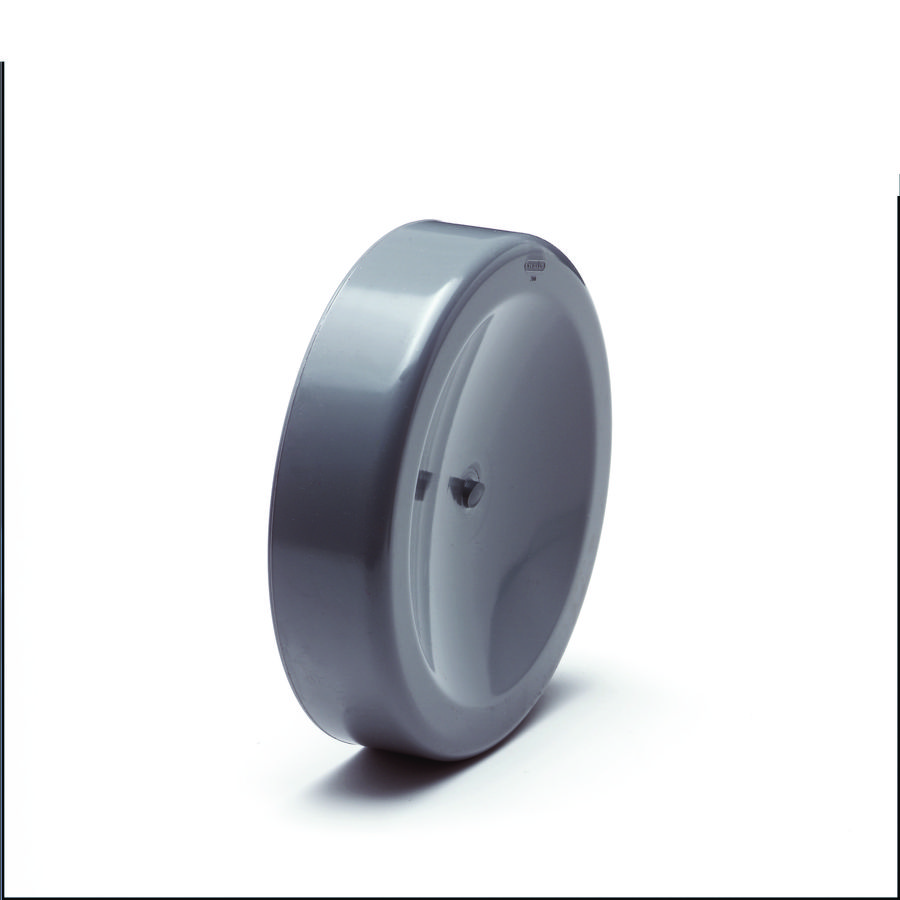 PVC kap voor spie-eind 200mm grijs
