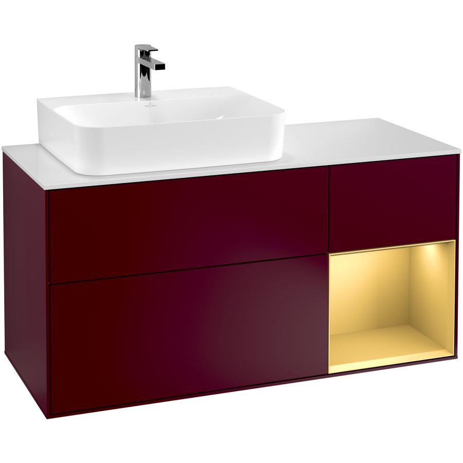 Wastafelonderkast Finion 1200x603x501mm Peony Matt Lacquer G151HFHB