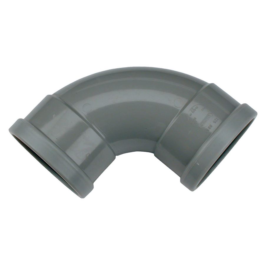Wafix PVC manchet bocht 88° 200mm SN4 grijs mof/mof