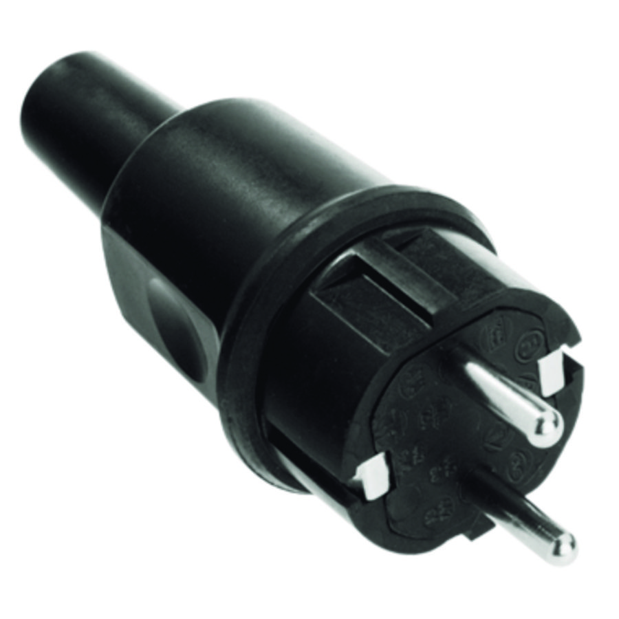 Volrubberen stekker zwart