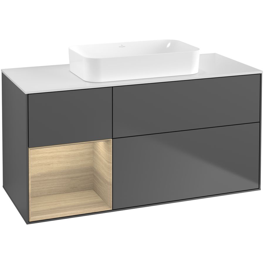 Wastafelonderkast Finion 1200x603x501mm Antr. Matt Lacquer G701PCGK