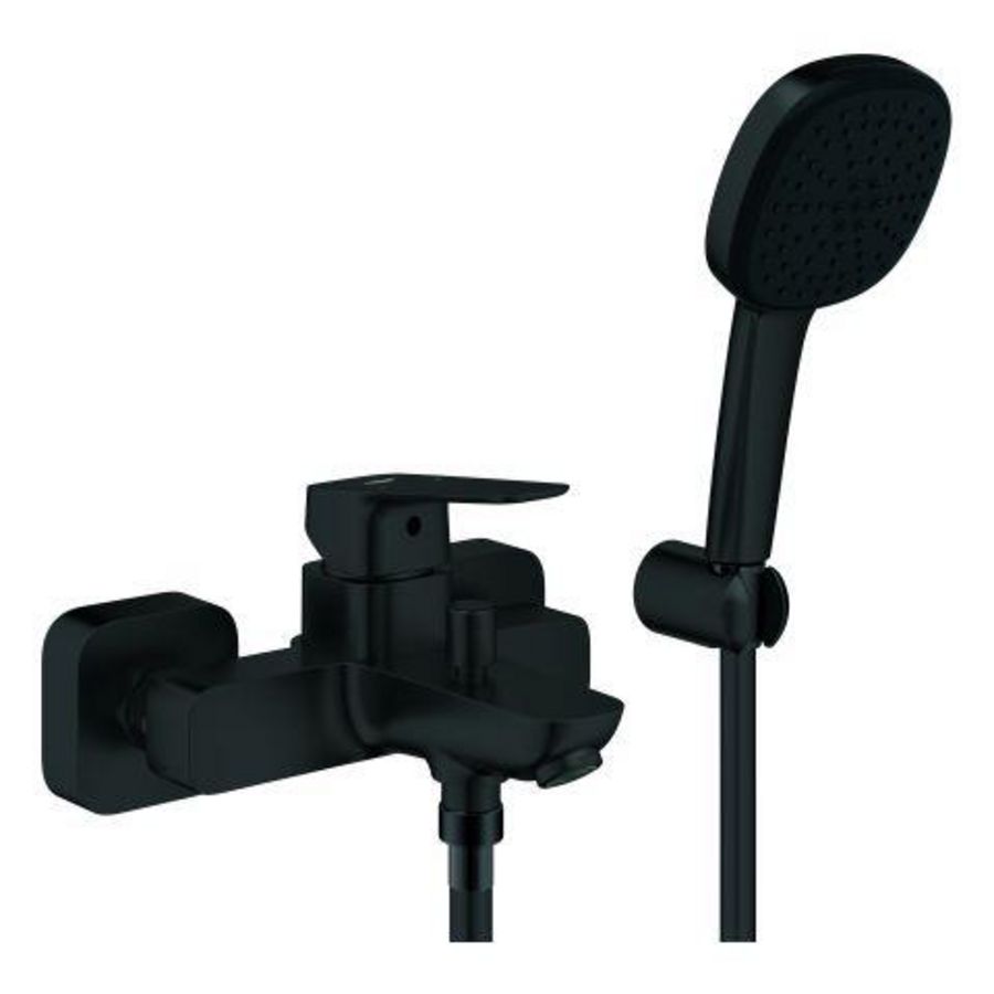 Badmengkraan m Doucheset, Matte Black Cubeo (Prof)