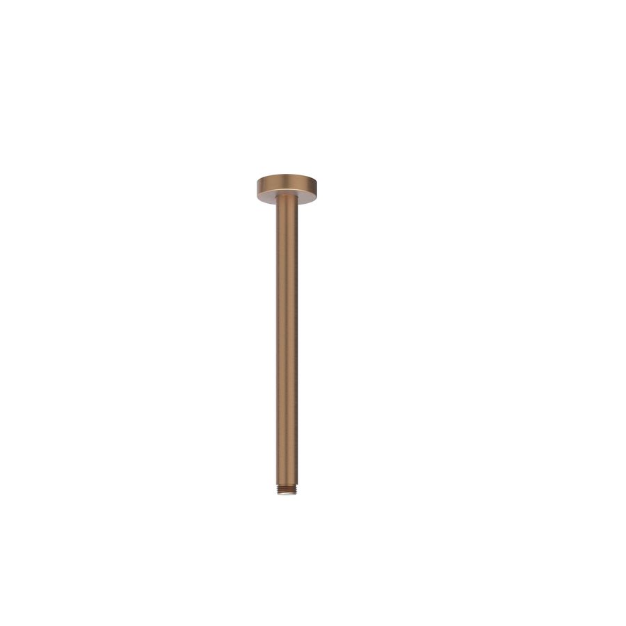 Plafondbuis / douchearm plafond 30cm 1/2" geborsteld mat koper