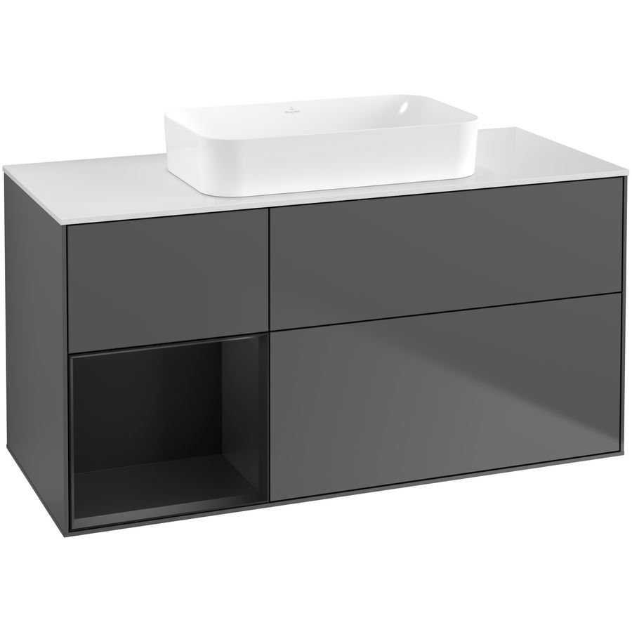 Wastafelonderkast Finion 1200x603x501mm Antr. Matt Lacquer G701PDGK