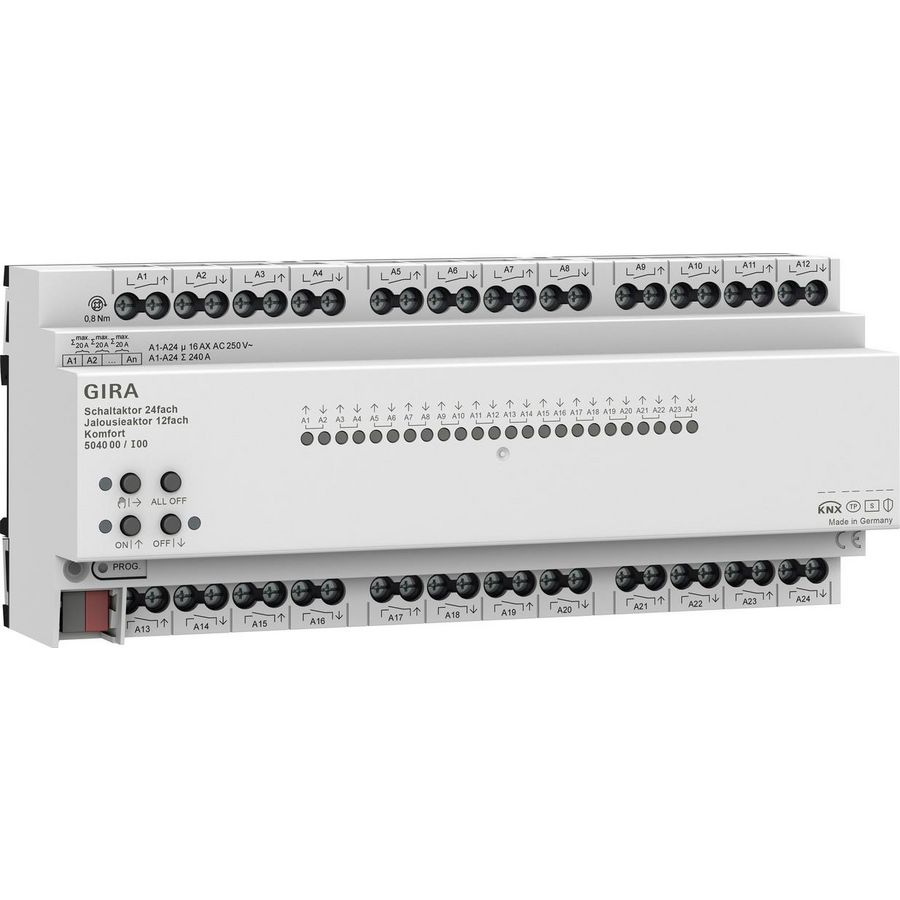 Schakelactor / jaloezieactor 24-v/12-voudig 16 A DIN-rail Kmf KNX Secure