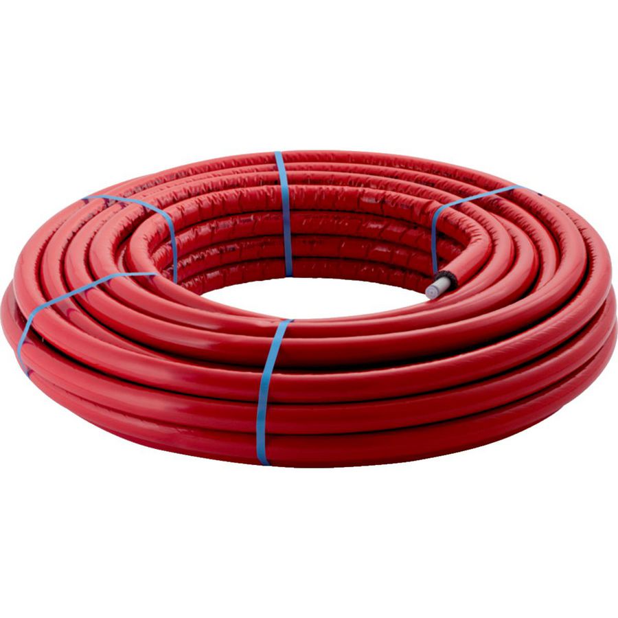 Rol a 50m. meerlagenbuis ML 16x2mm + 6mm isolatie rood