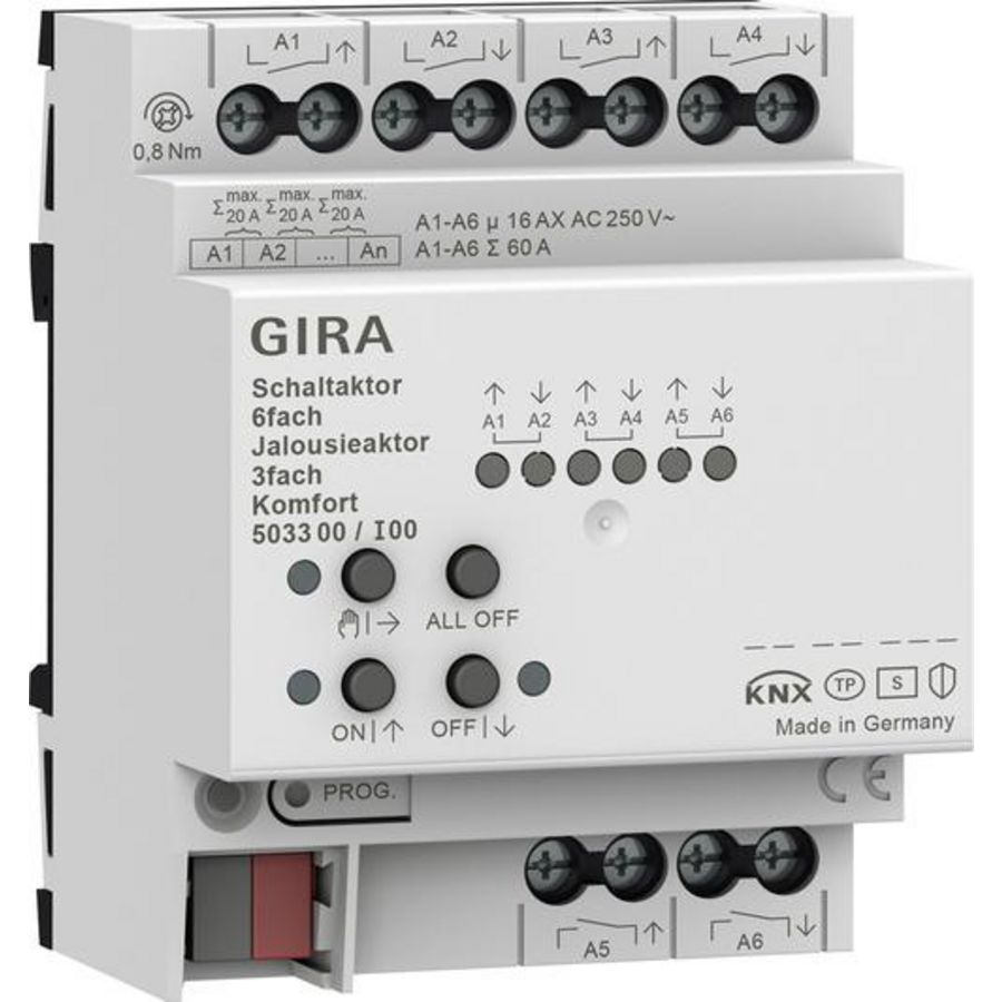 Schakelactor / jaloezieactor 6-v/3-voudig 16 A DIN-rail Kmf KNX Secure