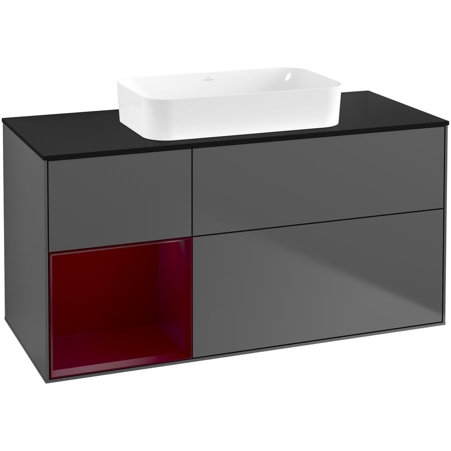 Wastafelonderkast Finion 1200x603x501mm Antr. Matt Lacquer G702HBGK