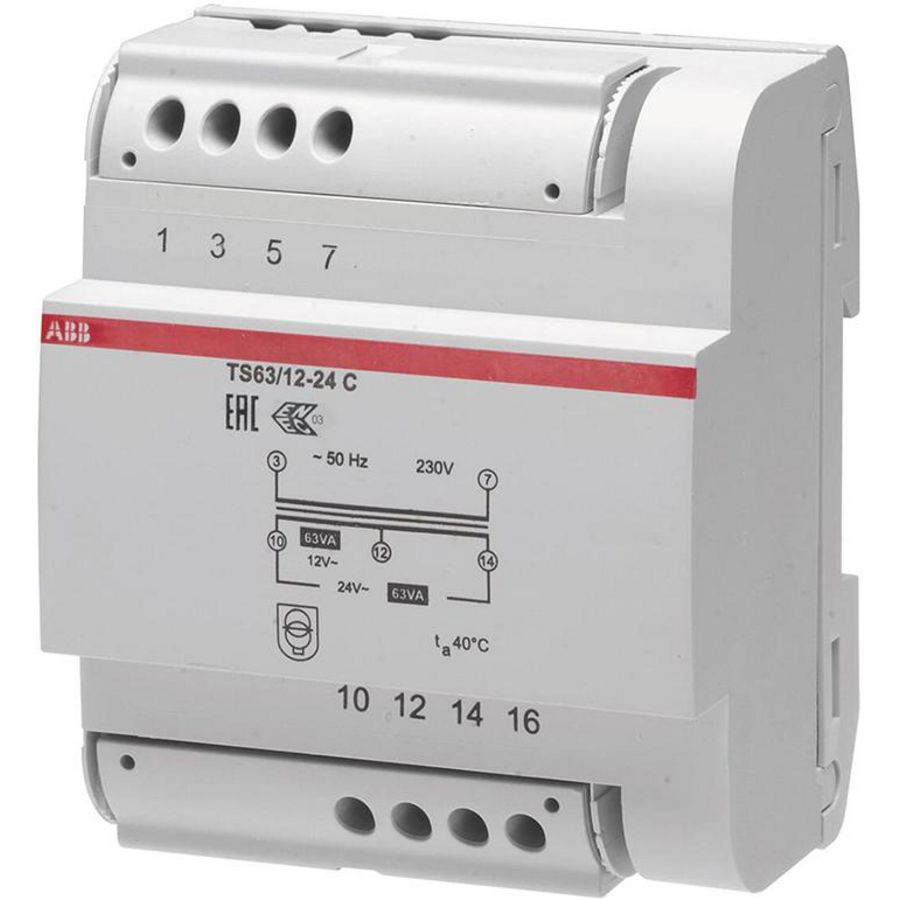 Veiligheidstrafo 63VA 5 modules
