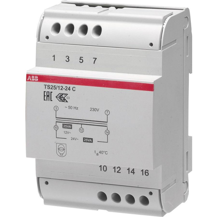 Veiligheidstrafo 25VA 4 modules