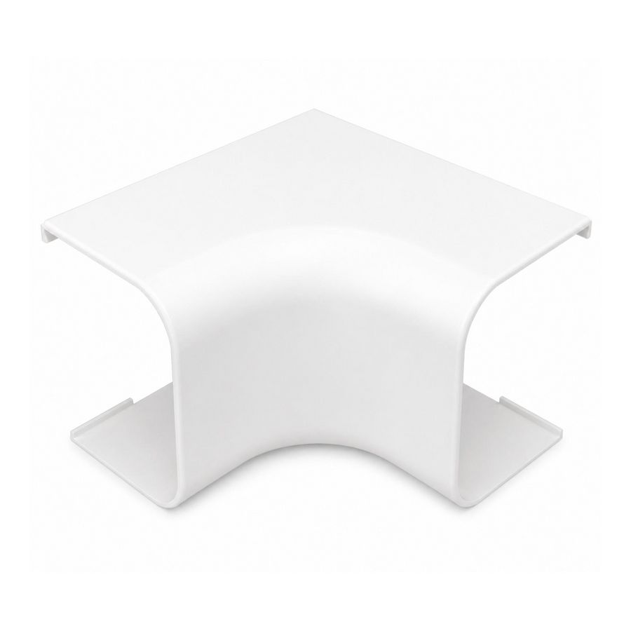 Binnenbocht kort 90° 80x60mm wit PVC RAL9010