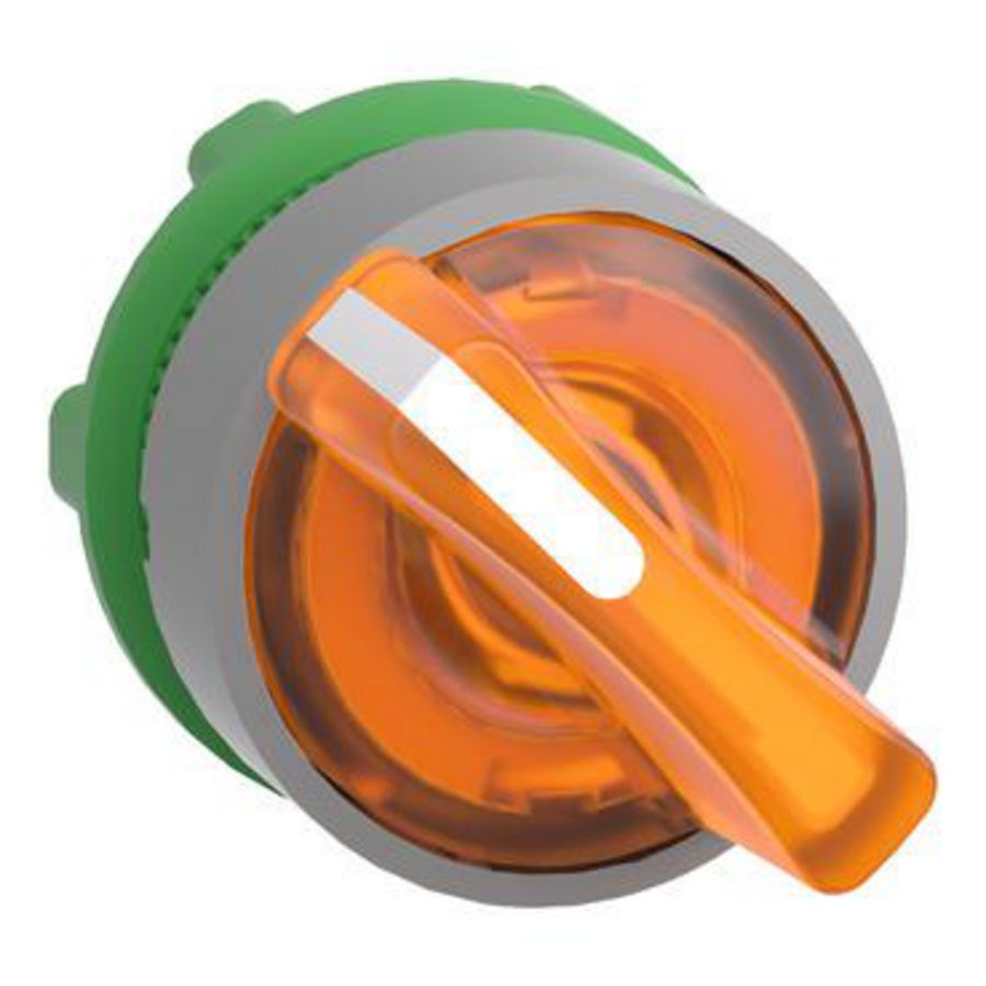 orange illum selector switch head 2-pos stay put cp grey