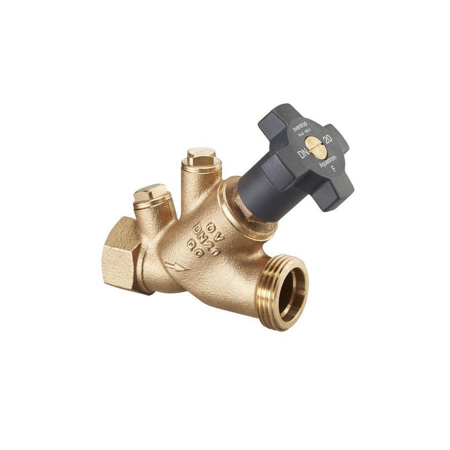 Aquastrom F stopkraan PN16 , z.aftap, DN15, bidr. 1/2 x bt.