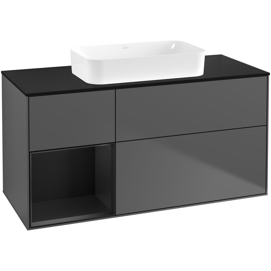 Wastafelonderkast Finion 1200x603x501mm Antr. Matt Lacquer G702PDGK