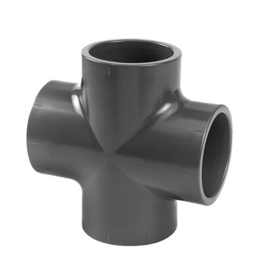 PVC druk kruisstuk 90° 40mm PN16 4x mof