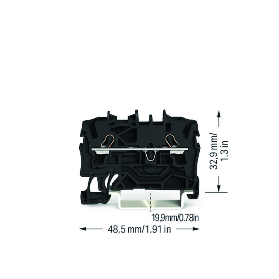 2-draads rijgklem 2,5mm² zwart 2002-1205