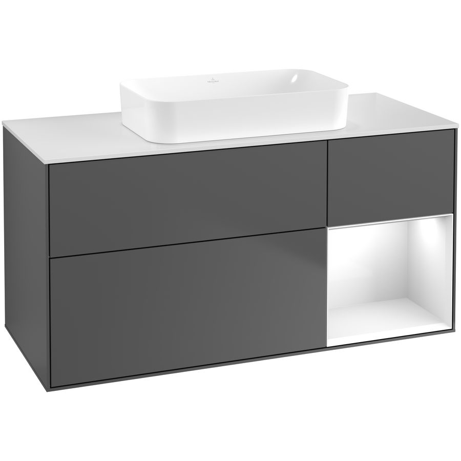 Wastafelonderkast Finion 1200x603x501mm Antr. Matt Lacquer G711GFGK