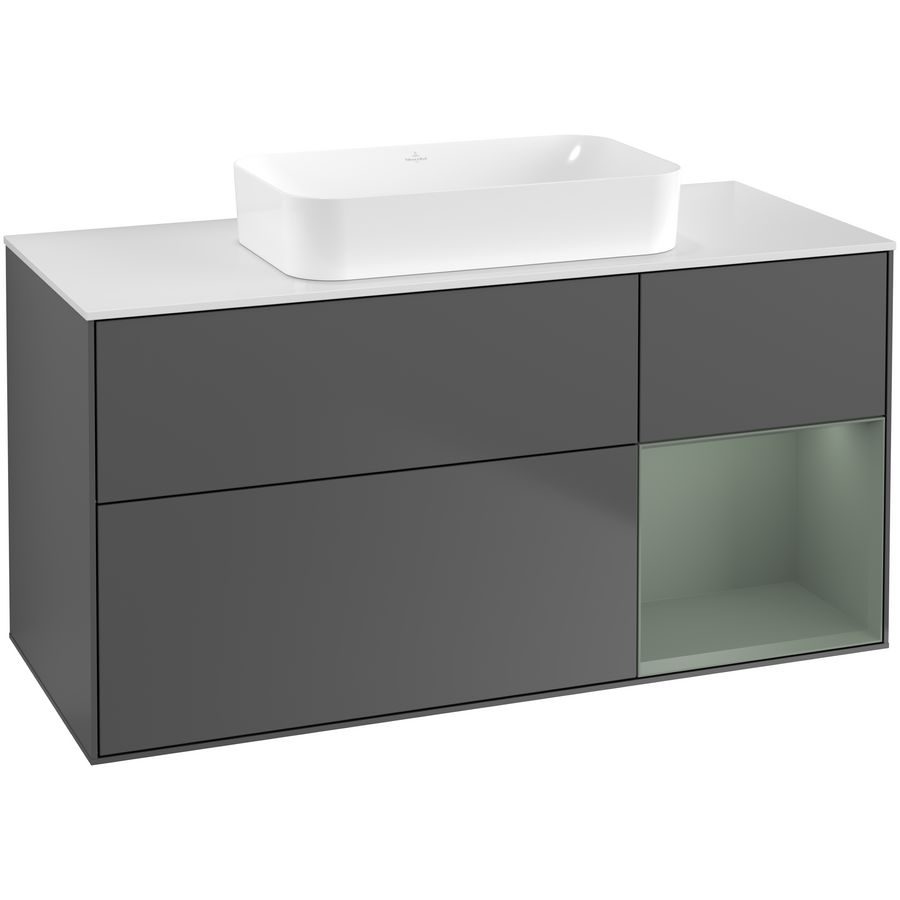 Wastafelonderkast Finion 1200x603x501mm Antr. Matt Lacquer G711GMGK
