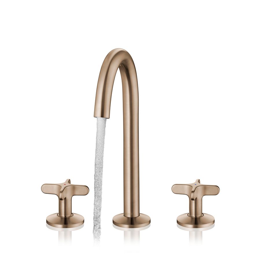 Wastafelmengkraan AXOR One 3-gats 170 en PO afvoer Brushed Bronze